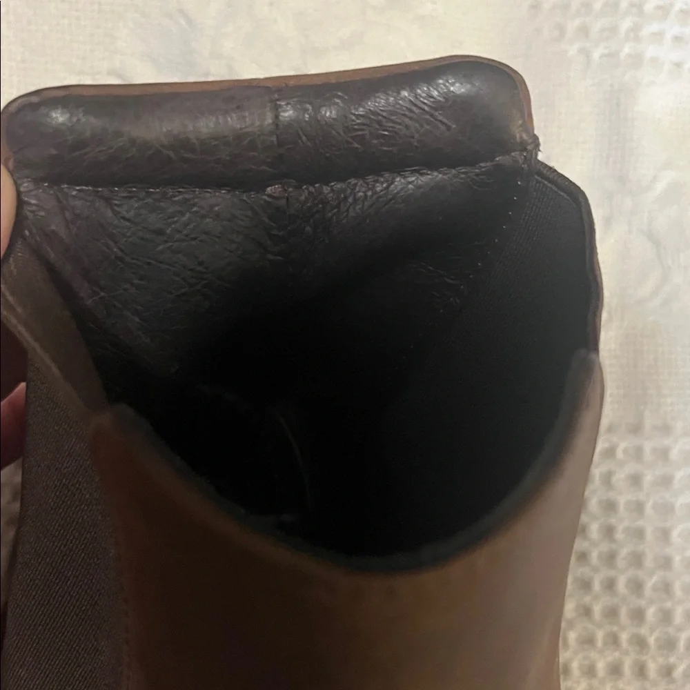 Johnston & Murphy Flex Sole Slip On Brown Distressed Leather Ankle Chelsea Boots